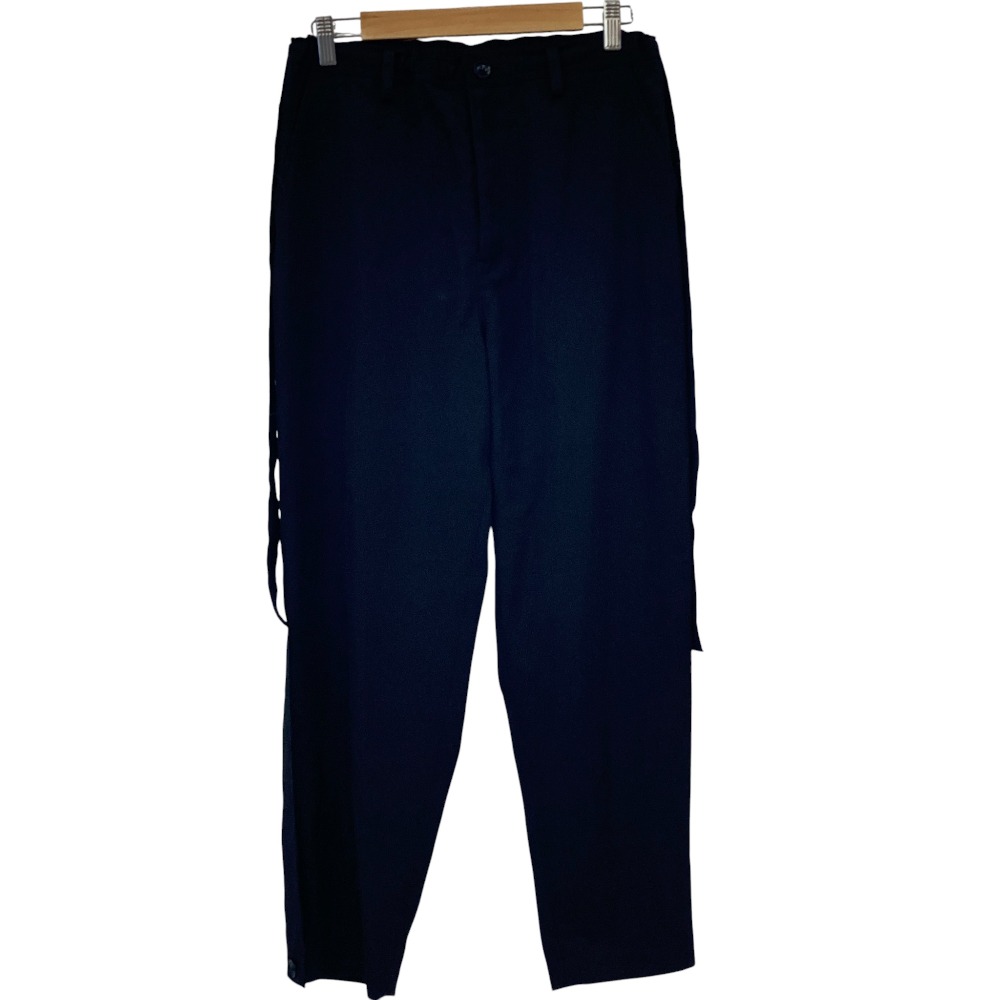 【中古】美品 Y's ヨウジヤマモト WOOL GABARDINE SIDE DETAIL PANTS YS-P11-100 サイズ1 ブラック レディース Luxs ブランド古着のリュクス|Luxs(ブランド古着のリュクス)
