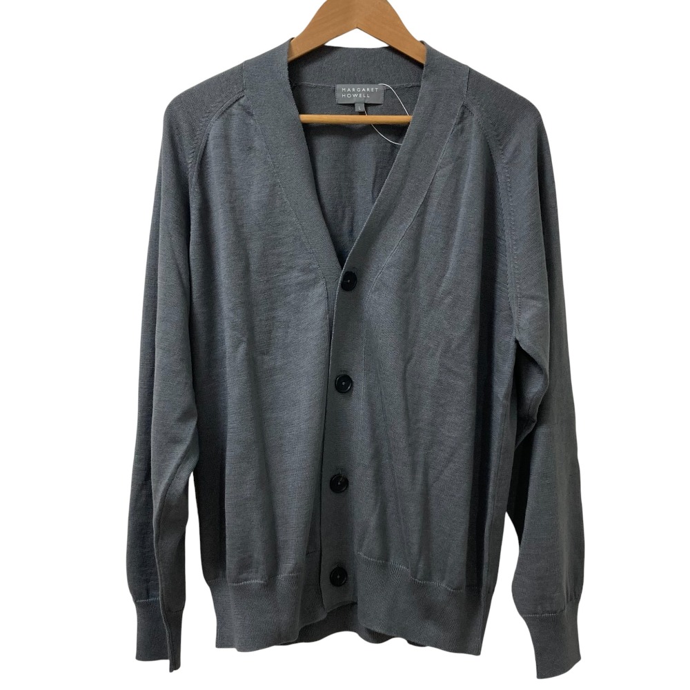 【中古】未使用 25SS MARGARET HOWELL マーガレットハウエル RAMIE COTTON カーディガン 579-5160004 サイズL グレー メンズ Luxs ブランド古着のリュクス