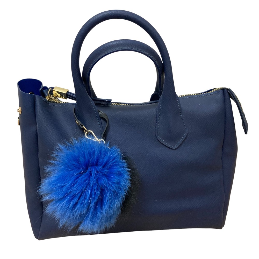【中古】良品 GUM GIANNI CHIARINI ガム ジャンニキアリーニ チャーム付き PVC 2WAY ハンドバッグ ショルダーバッグ ネイビー レディース Luxs ブランド古着のリュクス