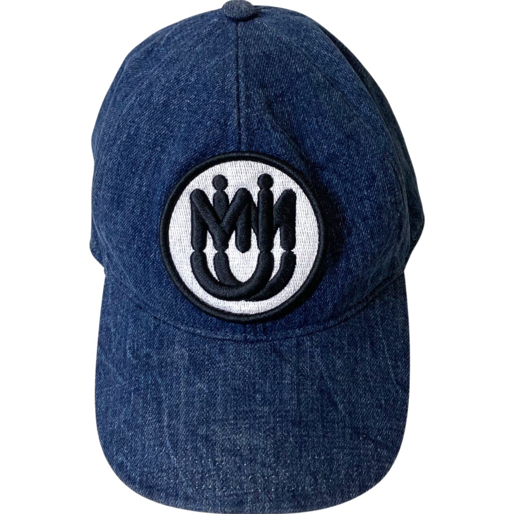 miumiu ドリル ベースボールキャップ ネイビー miumiu ドリル ベース