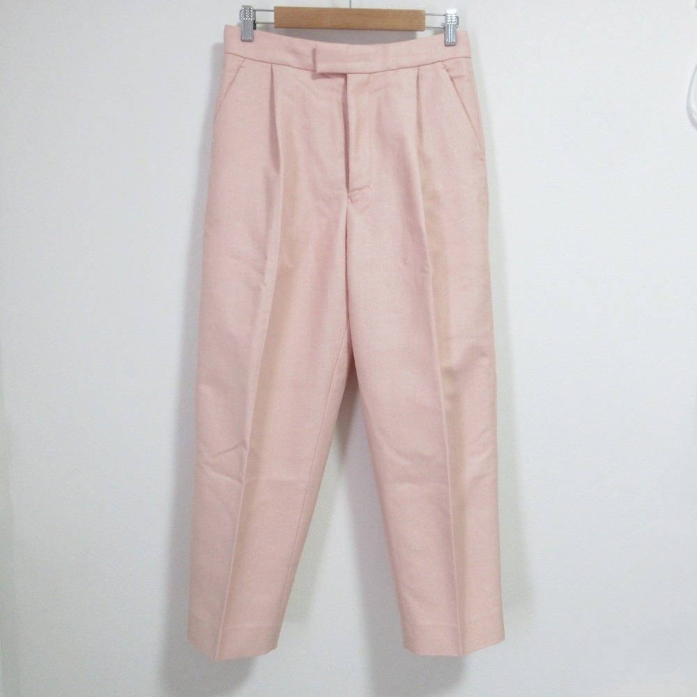 【中古】良品 Drawer ドゥロワー コットンナイロンツイルタックパンツ テーパードパンツ 38 ピンク レディース Luxs ブランド古着のリュクス