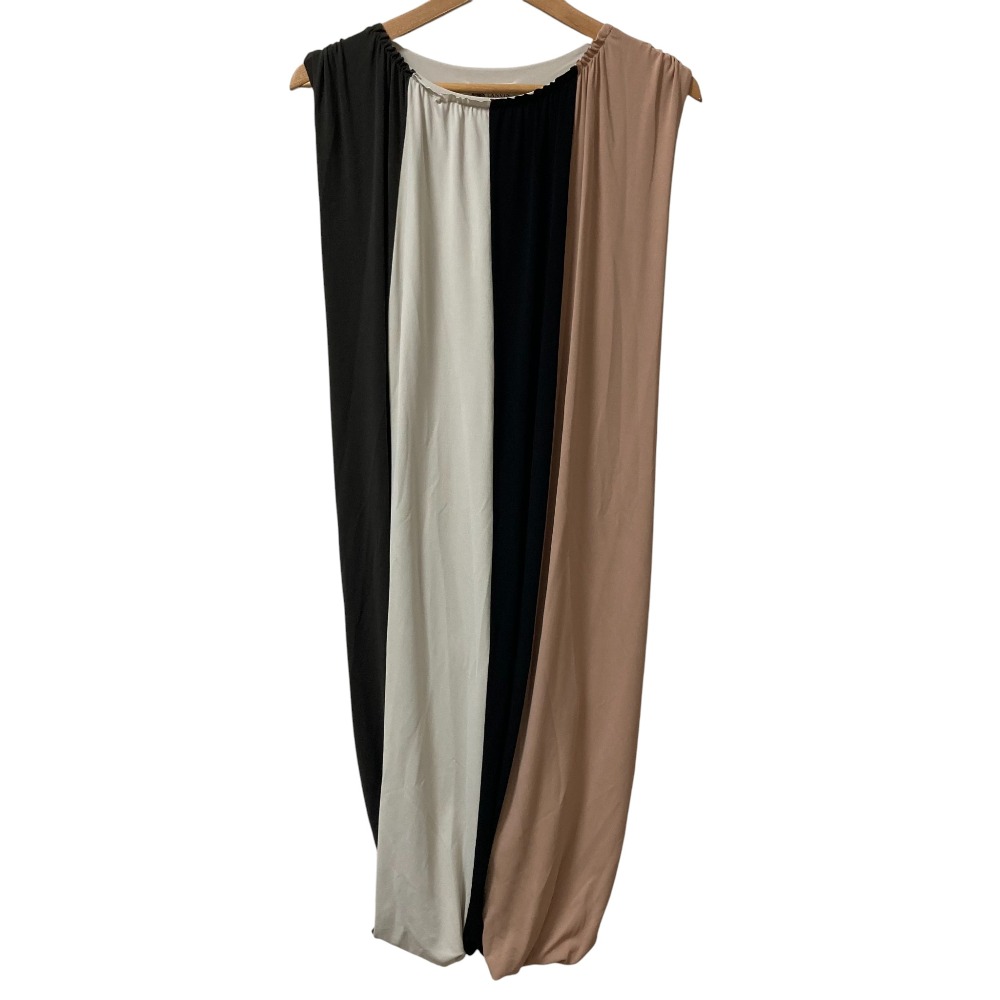【中古】美品 LANVIN ランバン パネルストライプ ストレッチ バルーンワンピース サイズ36 マルチカラー レディース Luxs ブランド古着のリュクス