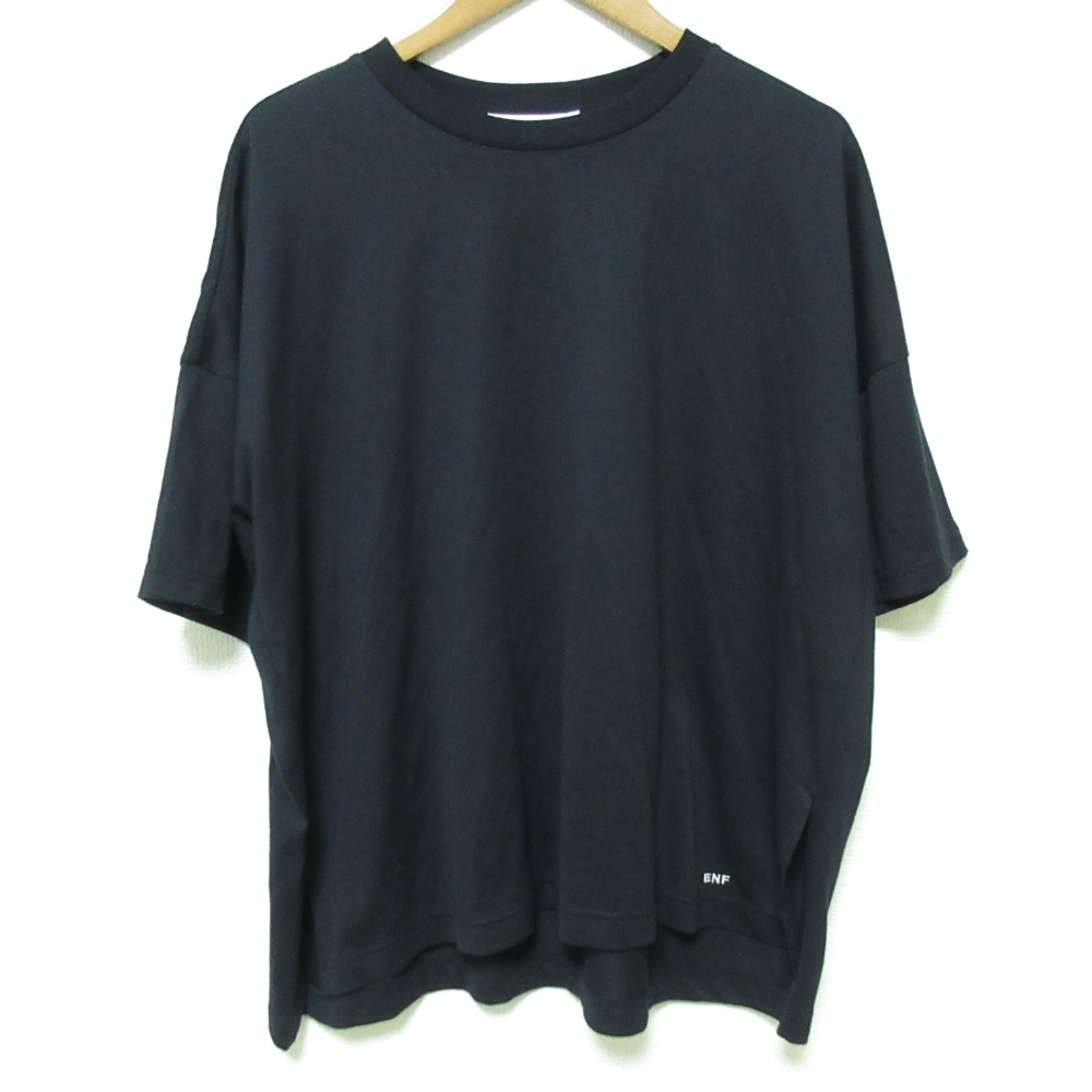 【中古】未使用 25SS ENFOLD エンフォルド SUPIMA JERSEY SLIT BIG T-SHIRT Tシャツ 300IS680-2941 サイズ38 ネイビー レディース Luxs ブランド古着のリュクス