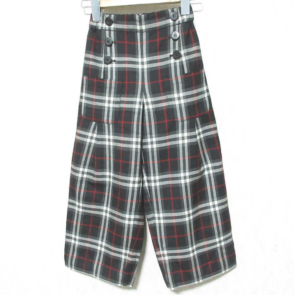 楽天市場】4810新品☆バーバリー BURBERRY☆裾チェックパンツ☆紺☆2Y