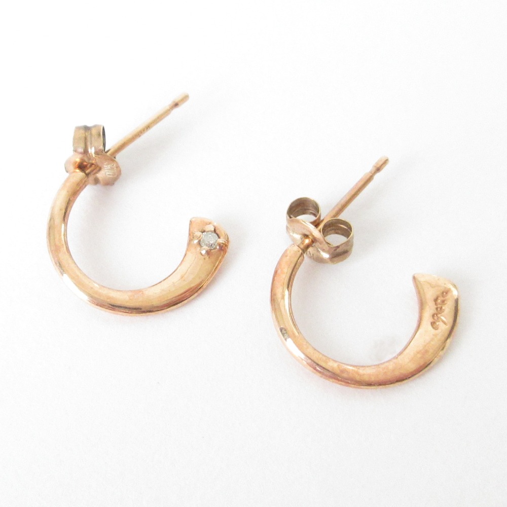 楽天市場】アガット オパールチャーム付きフープピアス/K10PG/416-1.7g