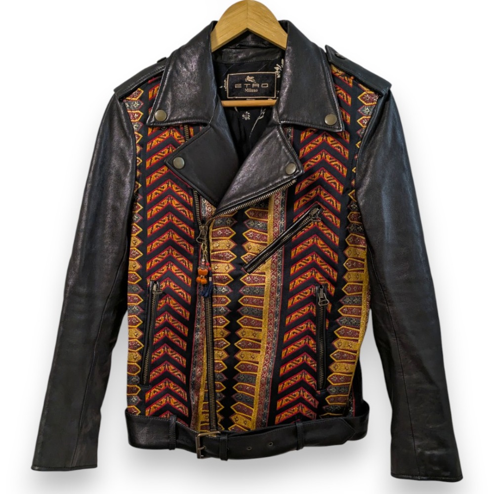 エトロ　ジャケット 楽天市場】【美品】 エトロ ライダースジャケット メンズ / レディース