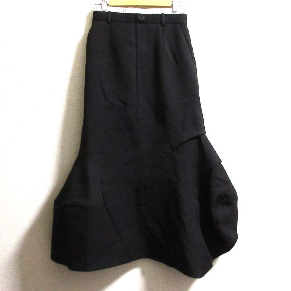 【中古】新品同様 25SS ENFOLD エンフォルド コレクションピース ウエーブ ロングスカート 300IS131-0231 サイズ38 ブラック レディース Luxs ブランド古着のリュクス｜Luxs（ブランド古着のリュクス）