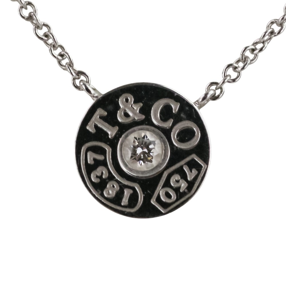 【中古】美品 Tiffany & Co. ティファニー 1837 ダイヤモンド サークルネックレス Au750 K18WG ホワイトゴールド レディース Luxs ブランド古着のリュクス｜Luxs（ブランド古着のリュクス）
