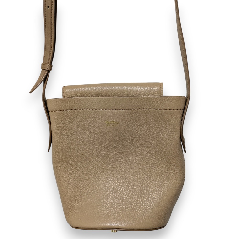 【中古】美品 Max Mara マックスマーラ レザー バケット ショルダーバッグ ベージュ レディース Luxs ブランド古着のリュクス