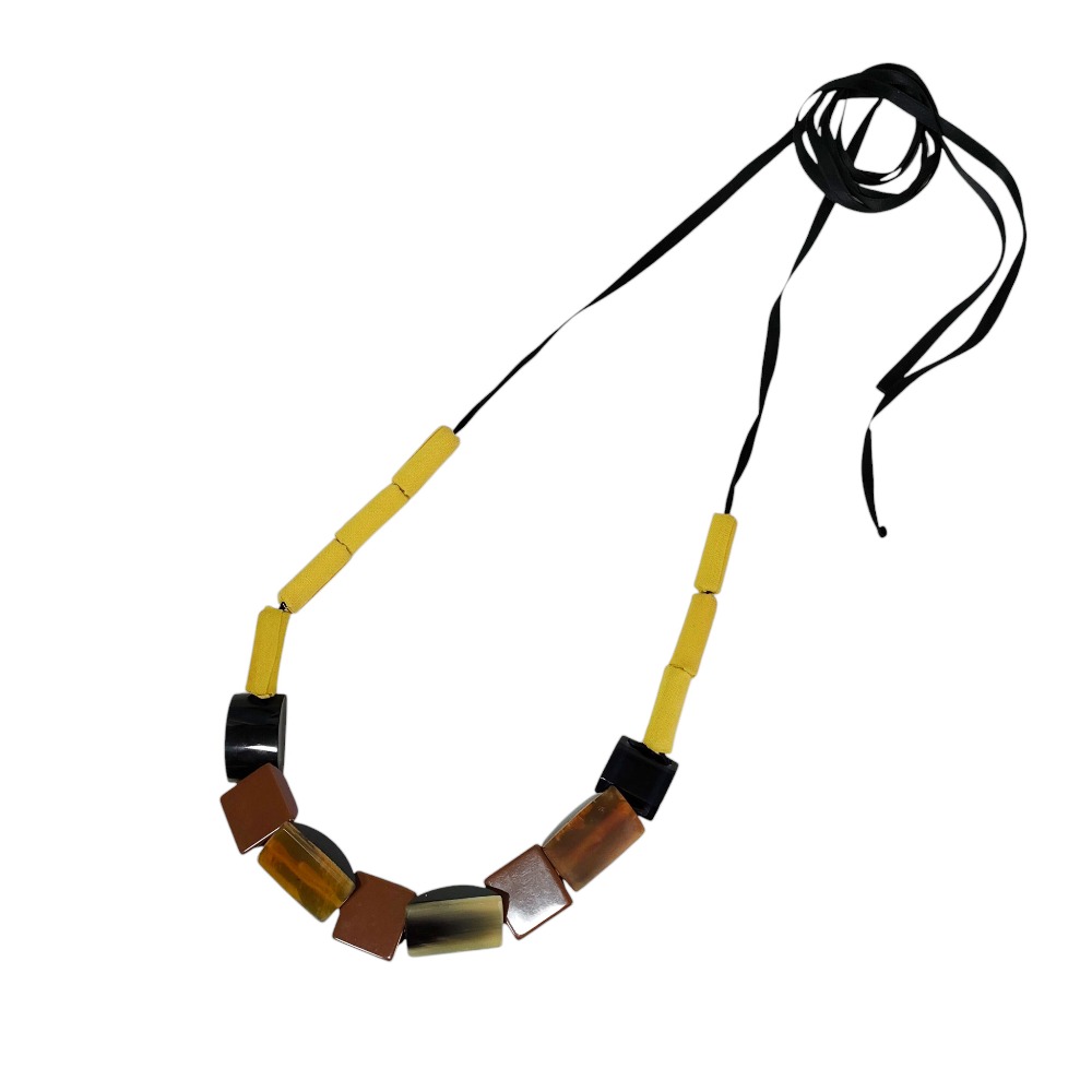 楽天市場】マルニ MARNI ネックレス アイボリーxゴールドxブラック