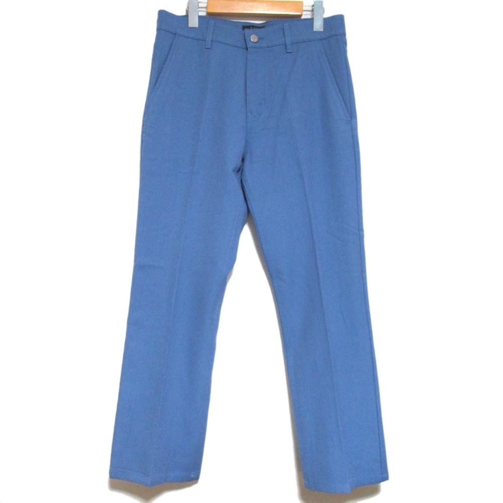 【中古】美品 dunhill ダンヒル コットンウール ストレート パンツ サイズ46R ライトブルー メンズ Luxs ブランド古着のリュクス