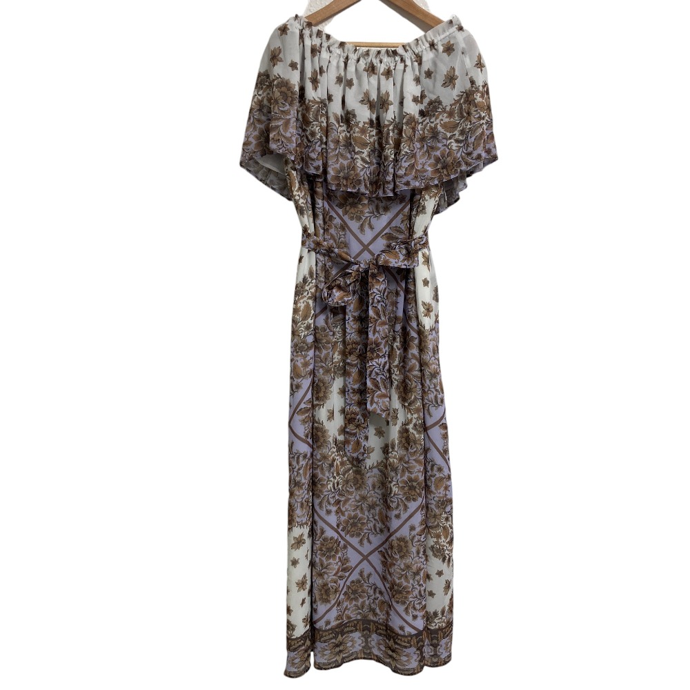 【中古】美品 25AW Diagram ダイアグラム マルチWAYシフォンワンピース 0325331304 サイズ38 ブラウン パープル レディース Luxs ブランド古着のリュクス