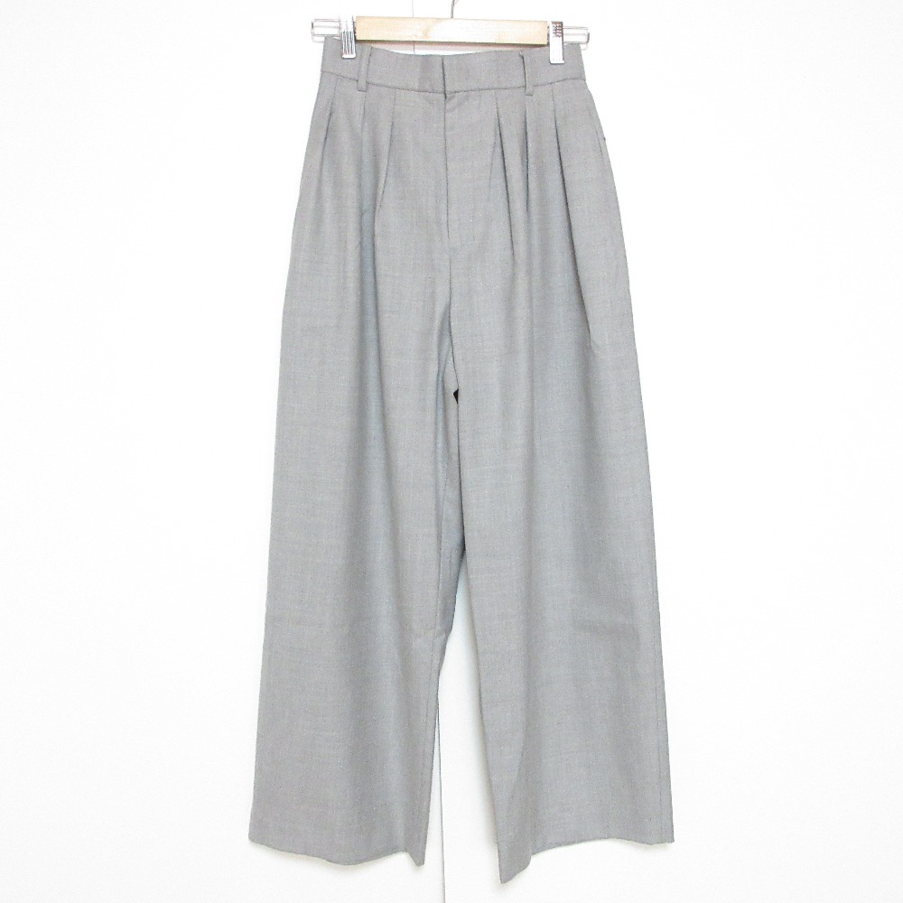 【中古】未使用 24AW IENA イエナ T/R/W サキソニータックパンツ 38 グレー レディース Luxs ブランド古着のリュクス
