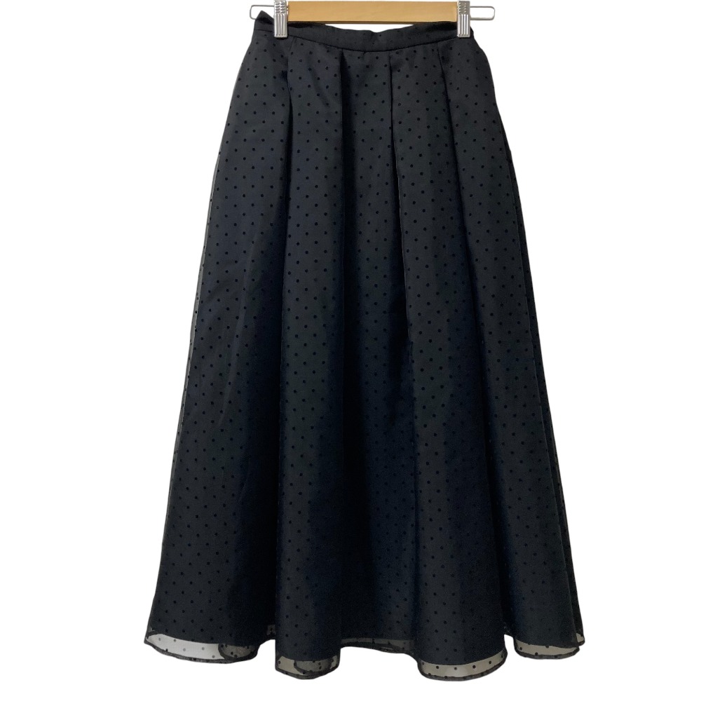 【中古】未使用 23AW TSURU by Mariko Oikawa ツルバイマリコオイカワ Ariana ドットチュール ロングスカート SK-2231310 サイズ34 ブラック レディース Luxs ブランド古着のリュクス