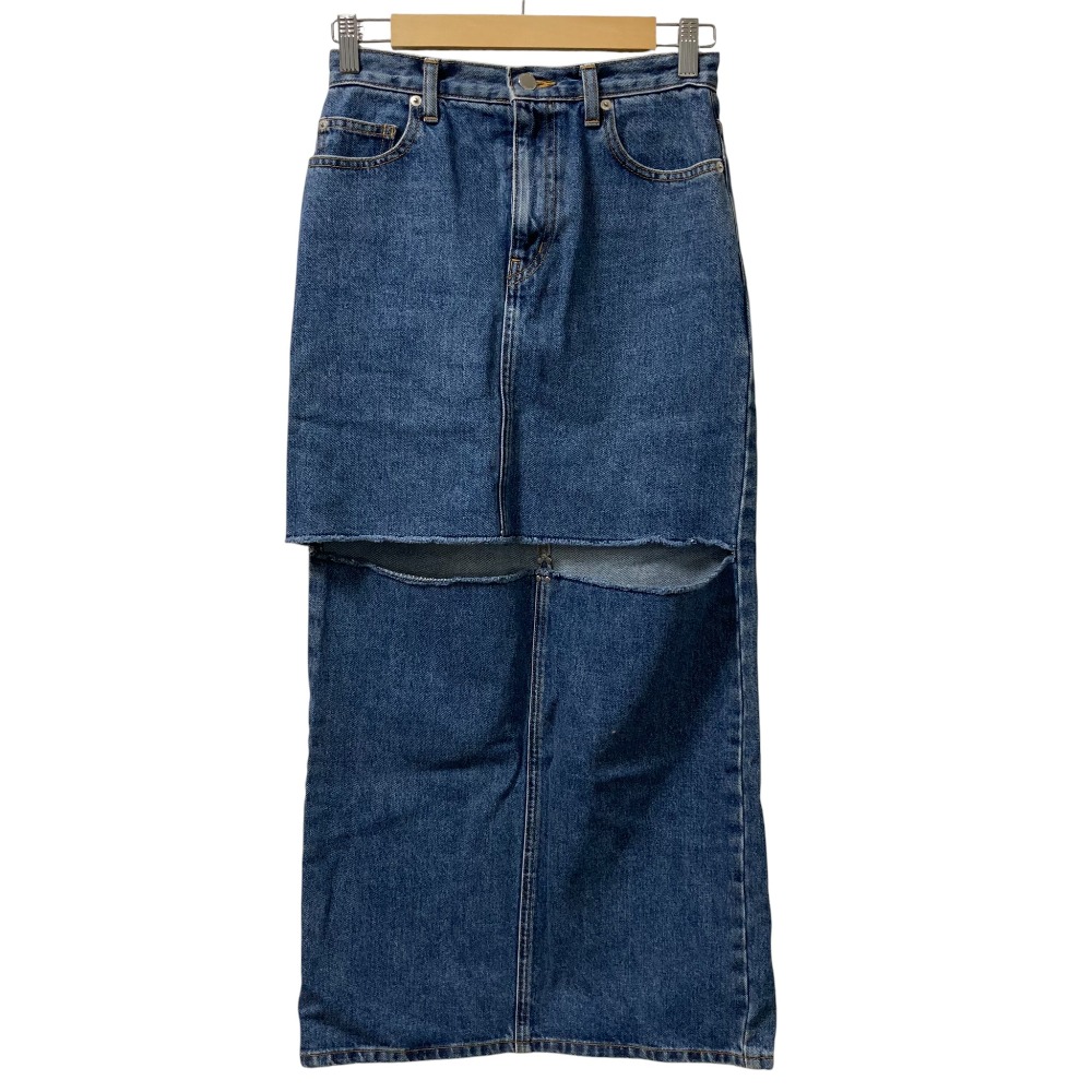 【中古】美品 23AW JOHN LAWRENCE SULLIVAN ジョンローレンスサリバン ウォッシュドデニムカットオフスカート サイズXS インディゴブルー レディース Luxs ブランド古着のリュクス