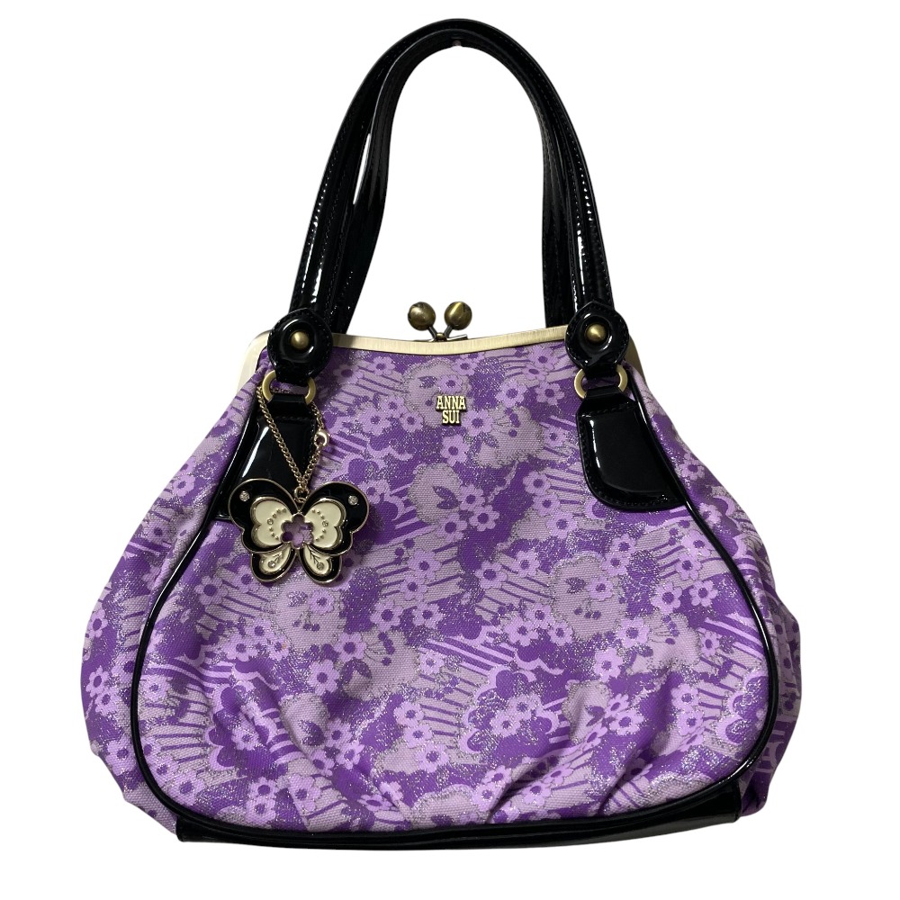 【美品】ANNA SUI アナスイ エナメルハンドバッグ パープル 楽天市場】ANNA SUI(アナスイ) トートバッグ 紫 パープル エナメル