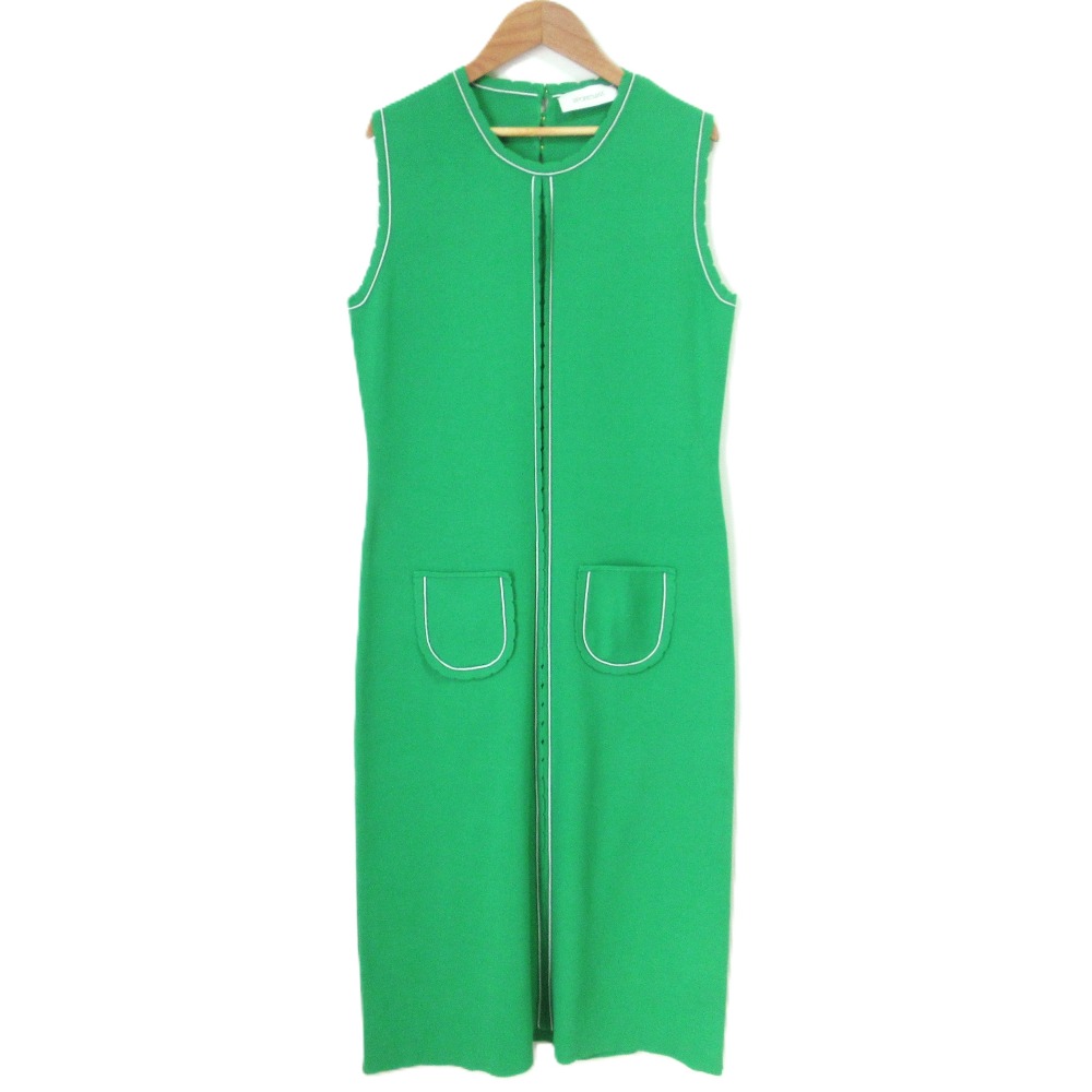 【中古】未使用 SPORTMAX MaxMara スポーツマックス ノースリーブ コットンニット ワンピース サイズL グリーン レディース Luxs ブランド古着のリュクス