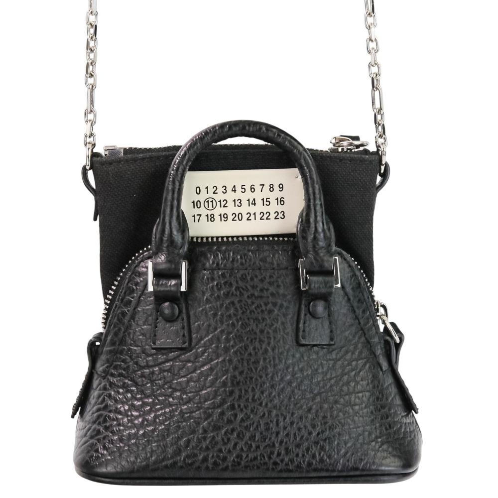 【中古】美品 Maison Margiela 11 メゾンマルジェラ 11 5AC ミニ チェーンショルダーバッグ SB3WG0025 ブラック レディース Luxs ブランド古着のリュクス