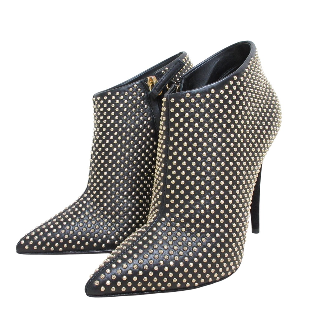 【中古】未使用 Giuseppe Zanotti ジュゼッペザノッティ スタッズ ブーティー ショートブーツ 35 22.5cm相当 ブラック レディース Luxs ブランド古着のリュクス｜Luxs（ブランド古着のリュクス）