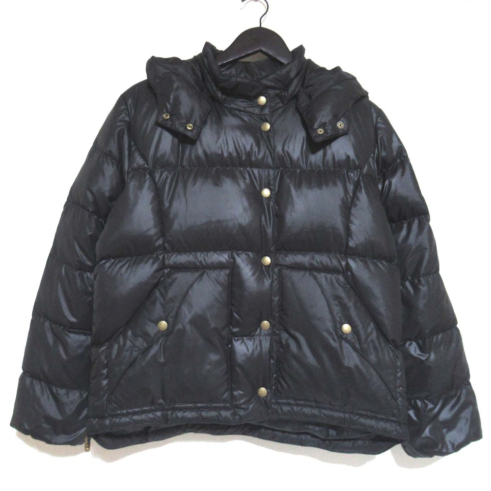 【中古】美品 23AW PINK HOUSE ピンクハウス ラバーネーム使い フーディー ダウンジャケット Mサイズ ブラック レディース Luxs ブランド古着のリュクス｜Luxs（ブランド古着のリュクス）