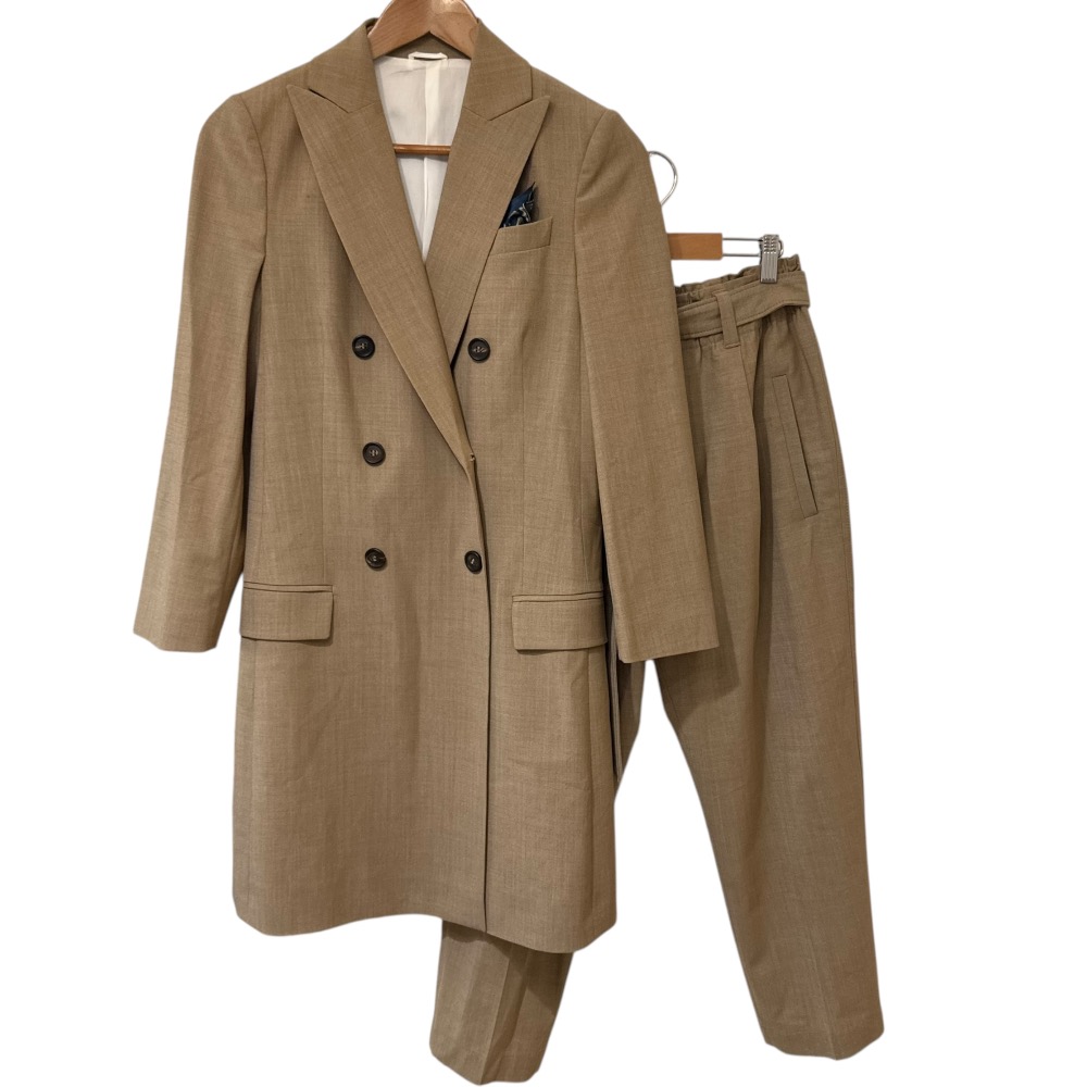 【中古】美品 BRUNELLO CUCINELLI ブルネロクチネリ ロングジャケット＋スラックスパンツ セットアップ 38/40 ブラウン レディース Luxs ブランド古着のリュクス 42,283円