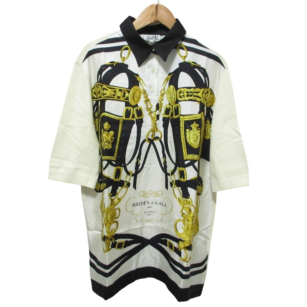 【中古】美品 クリーニング済 HERMES エルメス BRIDES DE GALA ツイルレーヌ ハーフスリーブポロシャツ L ホワイト ブラック レディース Luxs ブランド古着のリュクス｜Luxs（ブランド古着のリュクス） 25,411円