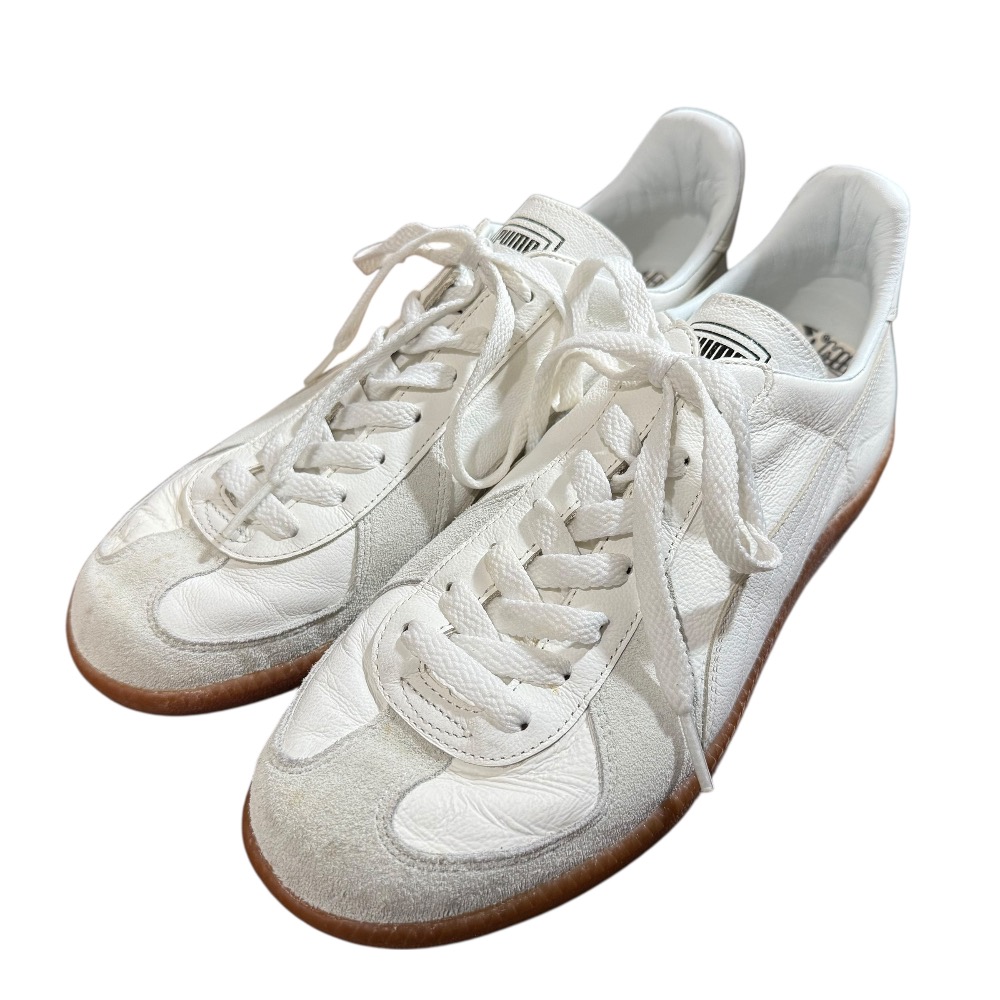 【中古】美品 PUMA プーマ アイジュンヤワタナベマン コラボ ジャーマントレーナー スニーカー 355077 サイズ8 27cm ホワイト×グレー メンズ Luxs ブランド古着のリュクス