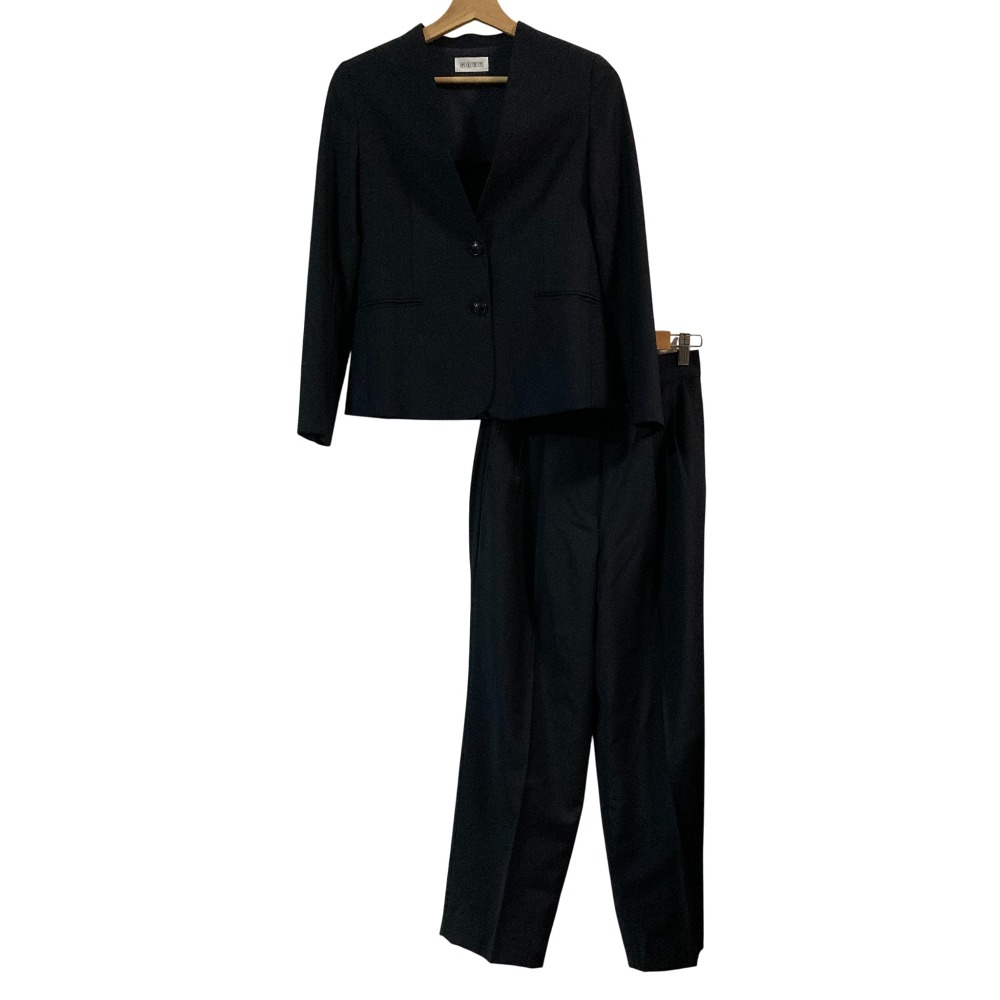 楽天市場】PLST プラステ スーツ ネイビー 紺 ノーカラージャケット XS