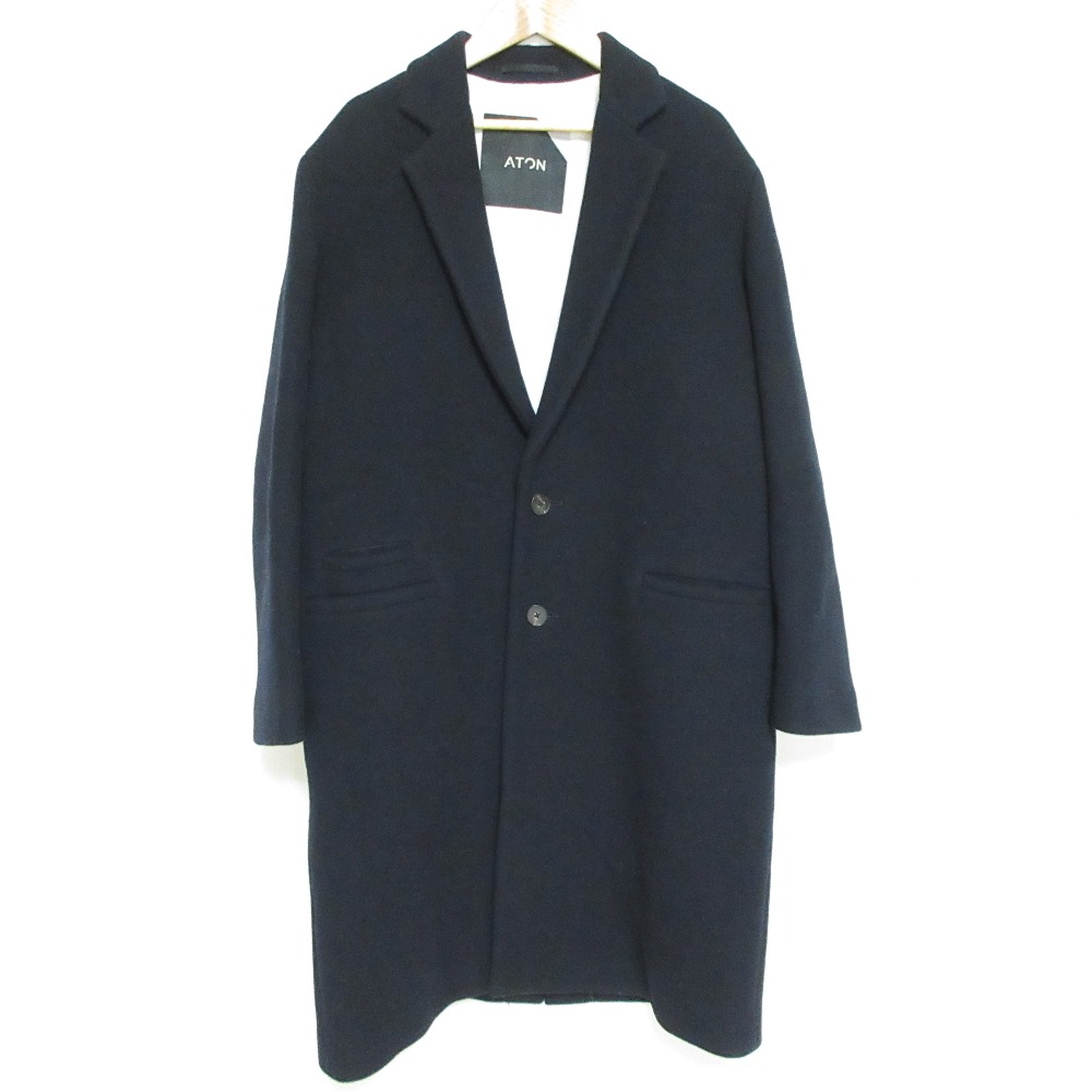 新品タグ付き ATON ユニセックス ローブコート 別注 CASHMERE RIVER COAT(2 BLACK): ATON: MENS｜THE TOKYO ONLINE STORE