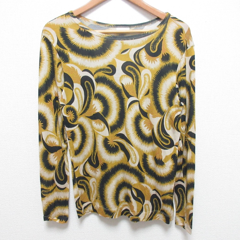 【中古】美品 DRIES VAN NOTEN ドリスヴァンノッテン ボタニカル柄 ロングスリーブ カットソー サイズXS イエロー レディース Luxs ブランド古着のリュクス｜Luxs（ブランド古着のリュクス）