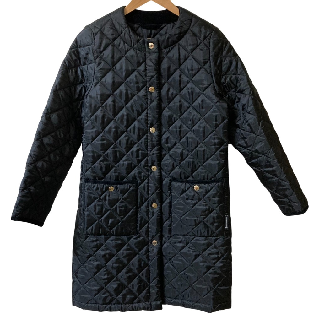 【中古】美品 MACKINTOSH マッキントッシュ LUNAN LONG ノーカラーキルティングコート L212QO1018ULQPE サイズ8 ブラック レディース Luxs ブランド古着のリュクス|Luxs(ブランド古着のリュクス)