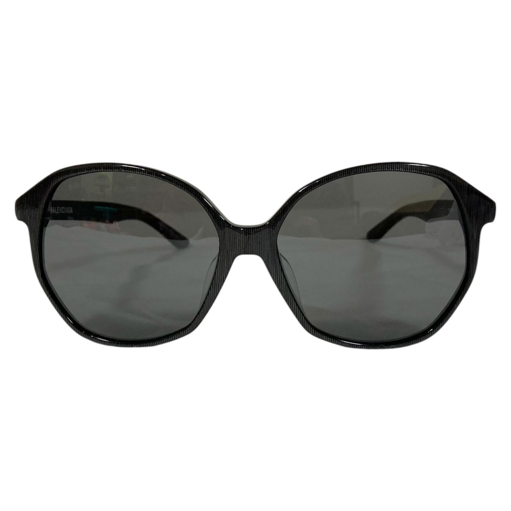 【中古】美品 BALENCIAGA バレンシアガ VERSO サングラス アイウェア BB0005SK 58□16 140 ブラック レディース Luxs ブランド古着のリュクス