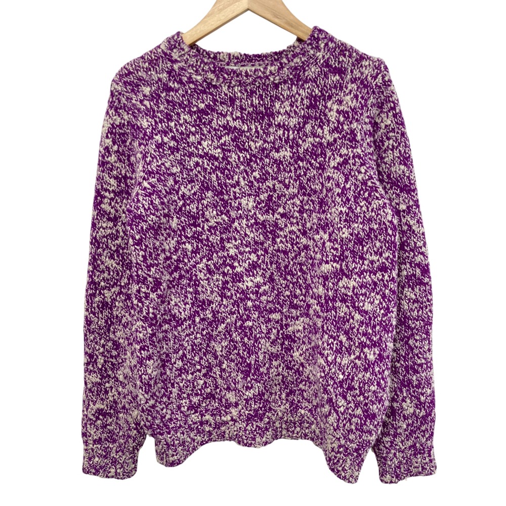 【中古】良品 22AW SLOANE スローン 3G天竺 杢スラブ クルーネック ニット セーター サイズ1 パープル レディース Luxs ブランド古着のリュクス