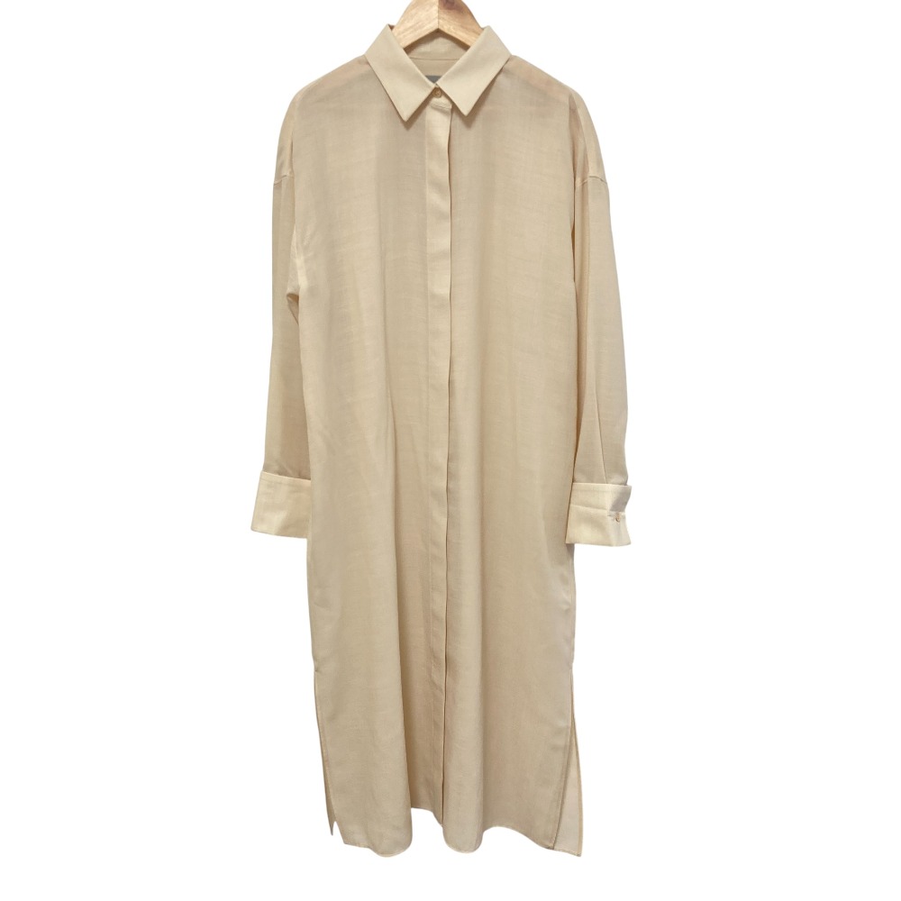 【中古】良品 22AW theory luxe セオリーリュクス PRESTON NIGEL 比翼シャツワンピース サイズ38 ベージュ レディース Luxs ブランド古着のリュクス