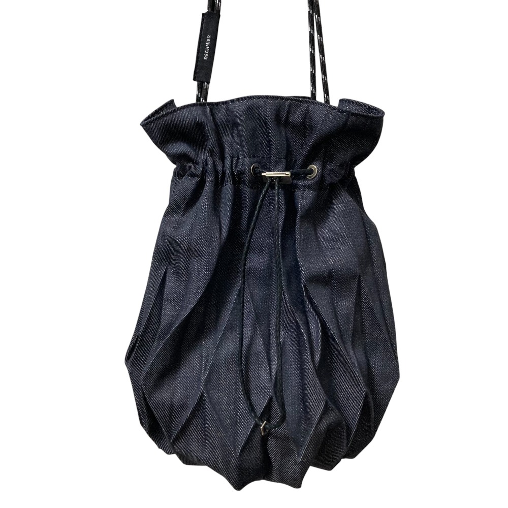 【中古】未使用 RECAMIER BEAUTY&YOUTH UNITED ARROWS レカミエ ユナイテッドアローズ別注 デニム 巾着ショルダーバッグ インディゴブルー レディース Luxs ブランド古着のリュクス
