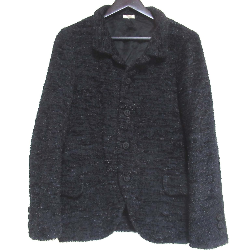 【中古】美品 12AW COMME des GARCONS HOMME PLUS コムデギャルソンオムプリュス シングル ツイード ジャケット XSサイズ AD2012 ブラック メンズ Luxs ブランド古着のリュクス