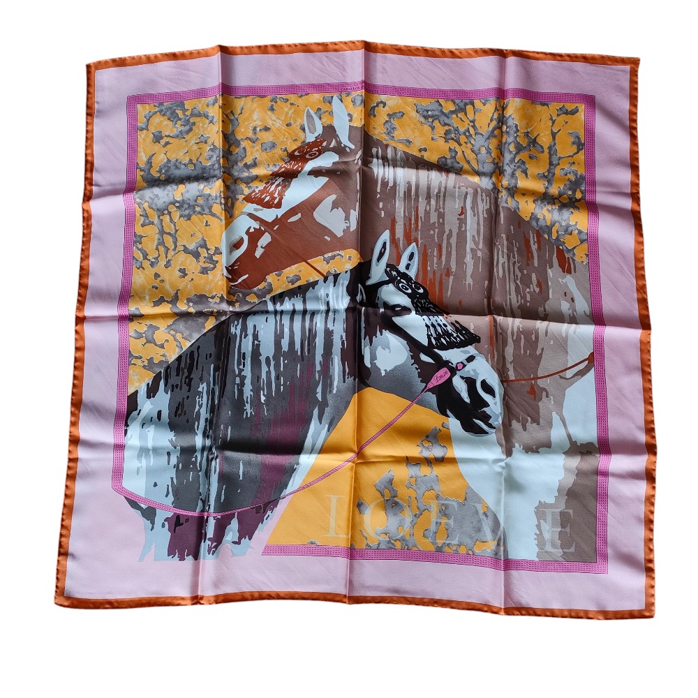 楽天市場】【送料無料】 ロエベ スカーフ ブラック ゴールド 大判 美品