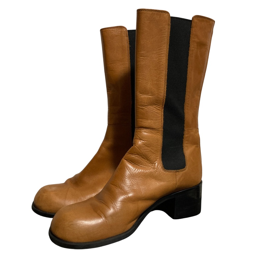 【中古】 UNTISHOLD アンチショルド サイドゴアブーツ サイズ37 24.0cm程度 ブラウン レディース Luxs ブランド古着のリュクス