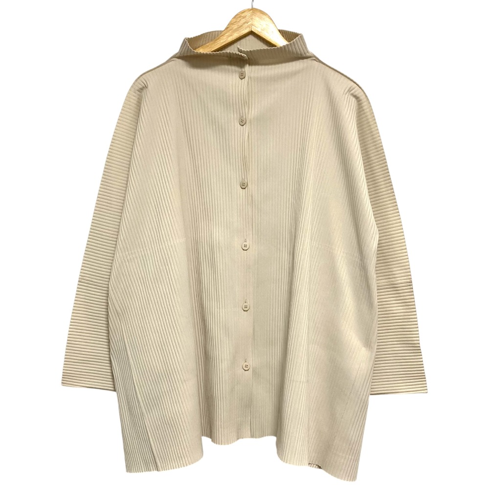 【中古】良品 me ISSEY MIYAKE ミーイッセイミヤケ スタンドカラー ワイドシャツ MI24KO923 ベージュ レディース Luxs ブランド古着のリュクス|Luxs(ブランド古着のリュクス)