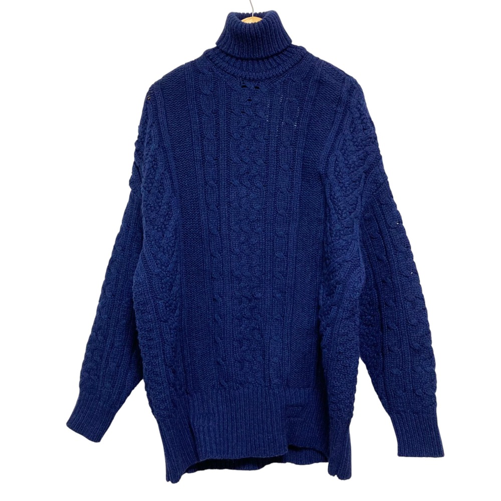 【中古】未使用 AD2021 noir kei ninomiya ノワール ケイ ニノミヤ コムデギャルソン タートルケーブルニット セーター 3H-N007 S ネイビー レディース Luxs ブランド古着のリュクス