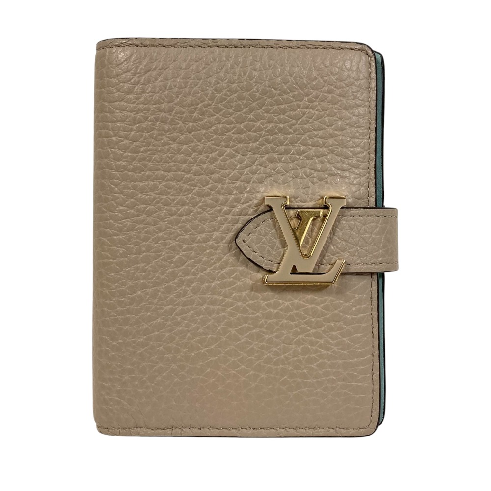 【中古】良品 LOUIS VUITTON ルイヴィトン LV ヴェルティカル コンパクトウォレット M82198 ガレ グレージュ レディース Luxs ブランド古着のリュクス