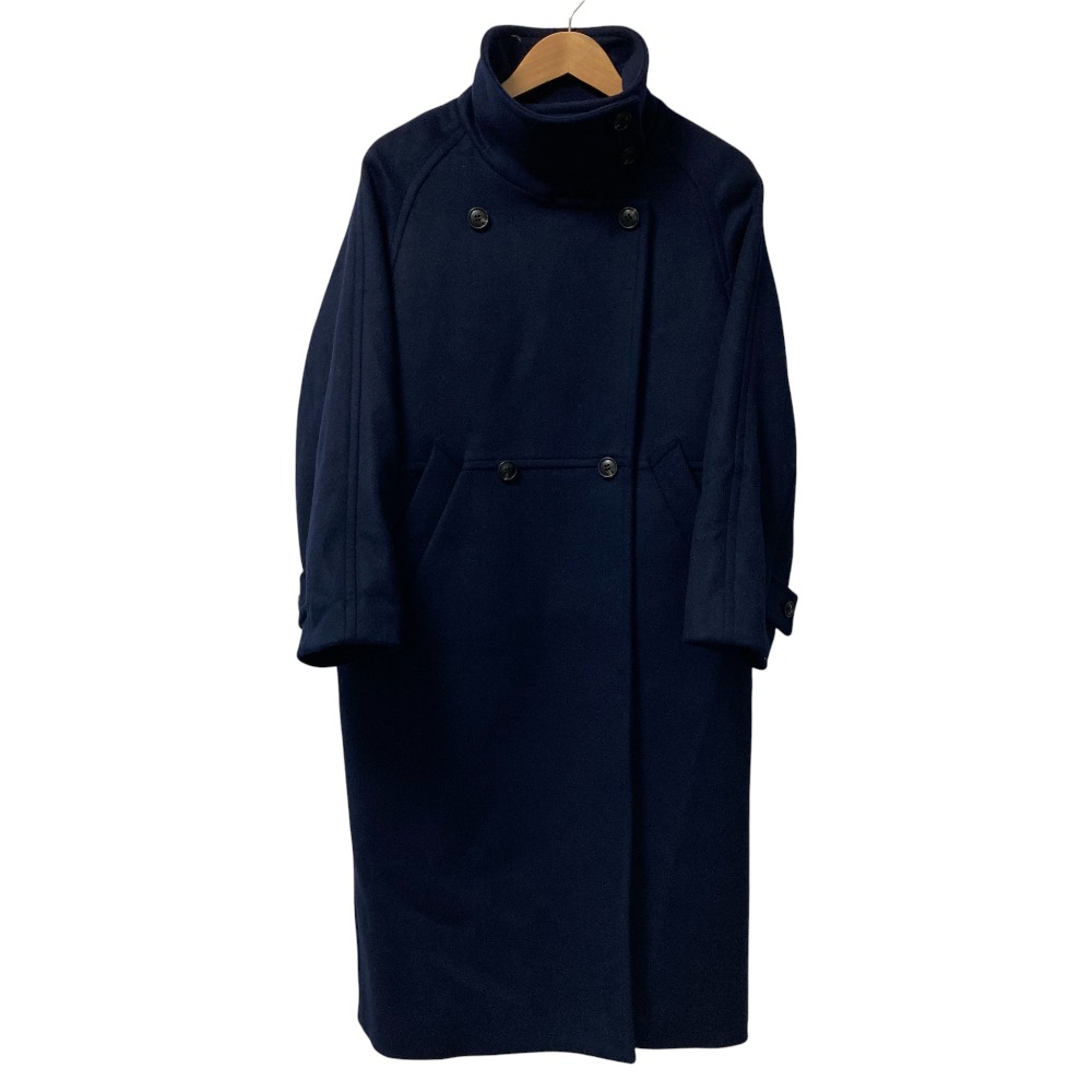 【中古】美品 24AW SIMPLICITE シンプリシテェ ウール WビーバーコクーンW前スタンドコート サイズS ネイビー レディース Luxs ブランド古着のリュクス