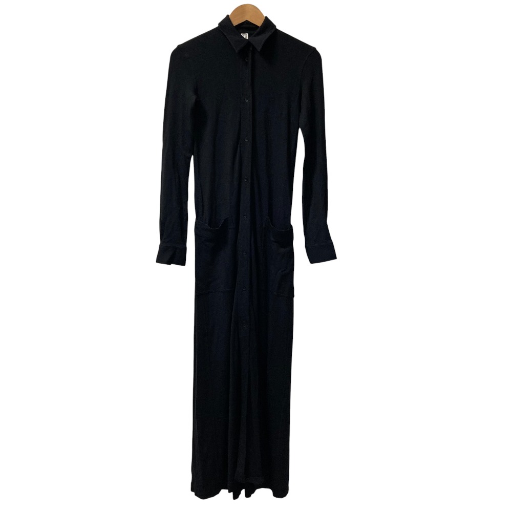 【中古】美品 TOTEME トーテム FLOWING JERSEY SHIRT DRESS シャツ ロングワンピース サイズXS ブラック レディース Luxs ブランド古着のリュクス