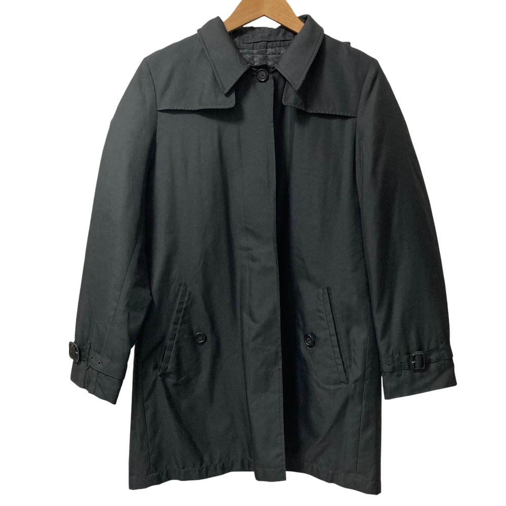 【中古】美品 BURBERRY LONDON バーバリーロンドン フード付き ステンカラーコート ブラック レディース Luxs ブランド古着のリュクス
