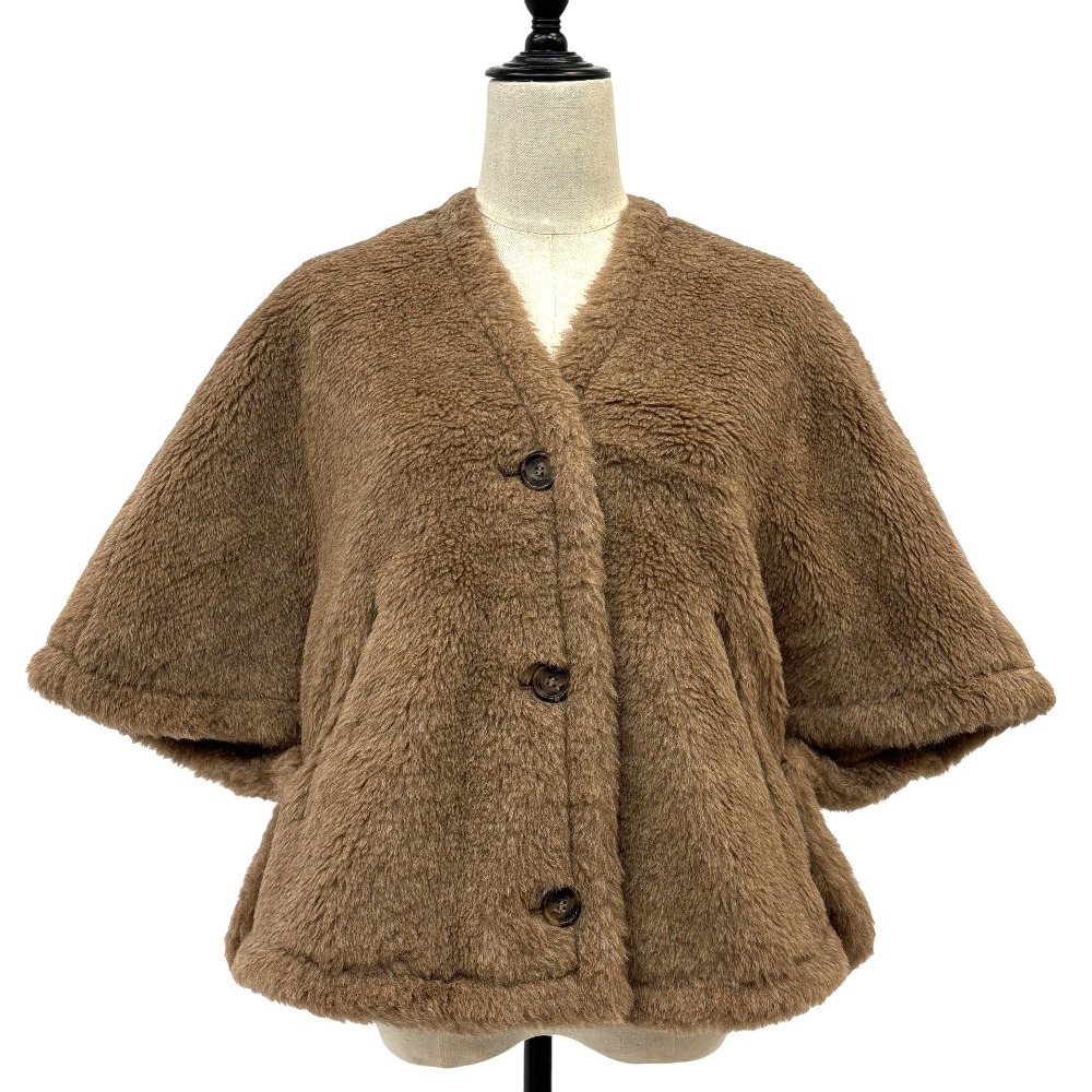 【中古】未使用 Max Mara マックスマーラ FIORIRE4 フィオリーレ テディベア ケープ コート SM ブロンズ レディース Luxs ブランド古着のリュクス