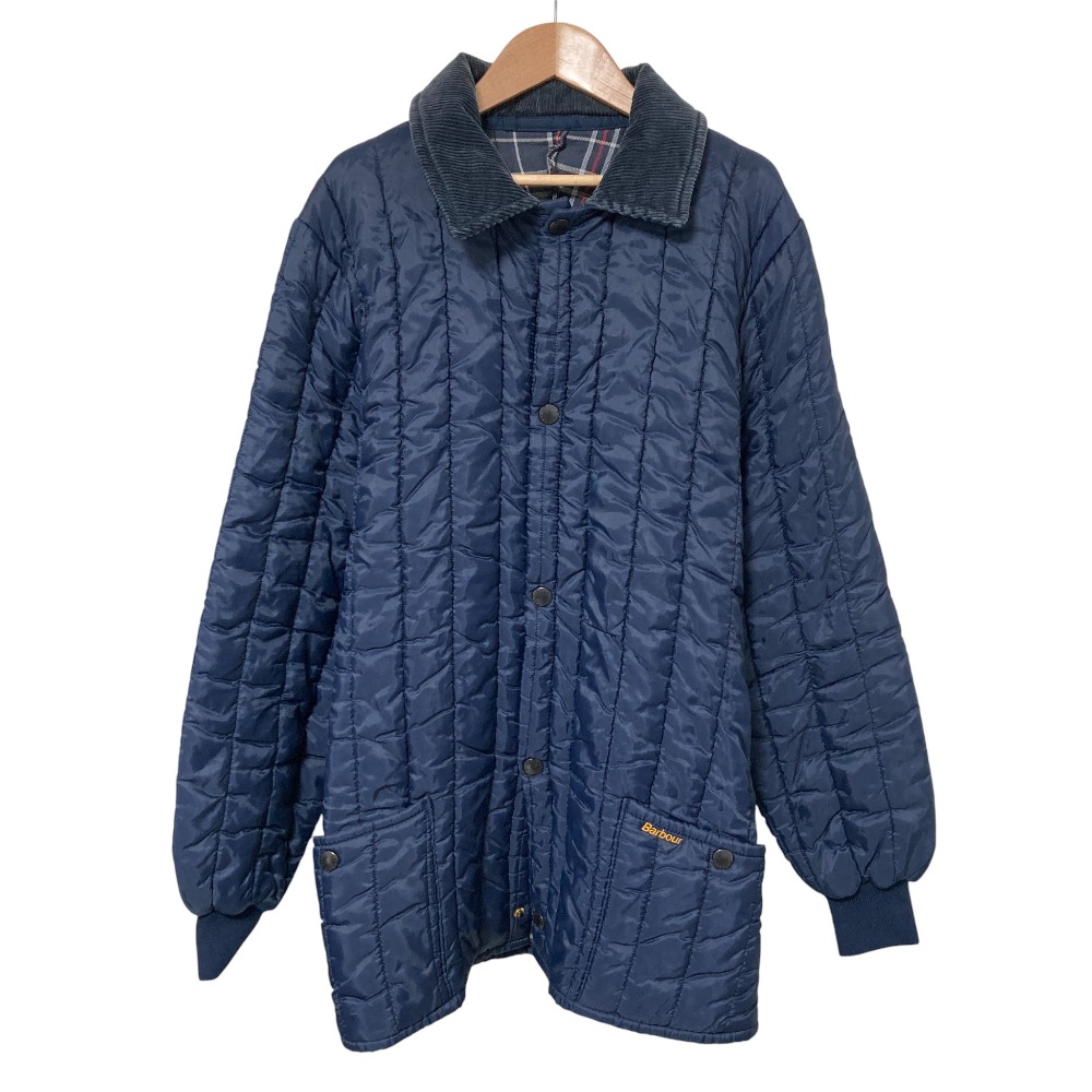 【中古】美品 Barbour バブアー キルティング コート XLサイズ ネイビー メンズ Luxs ブランド古着のリュクス
