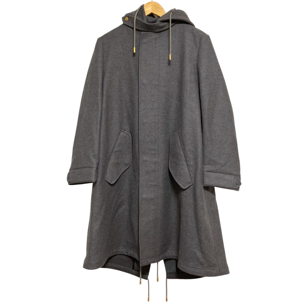 【中古】美品 THE RERACS ザ リラクス ユナイテッドアローズ別注 ウール ロング モッズコート サイズ38 グレー レディース Luxs ブランド古着のリュクス