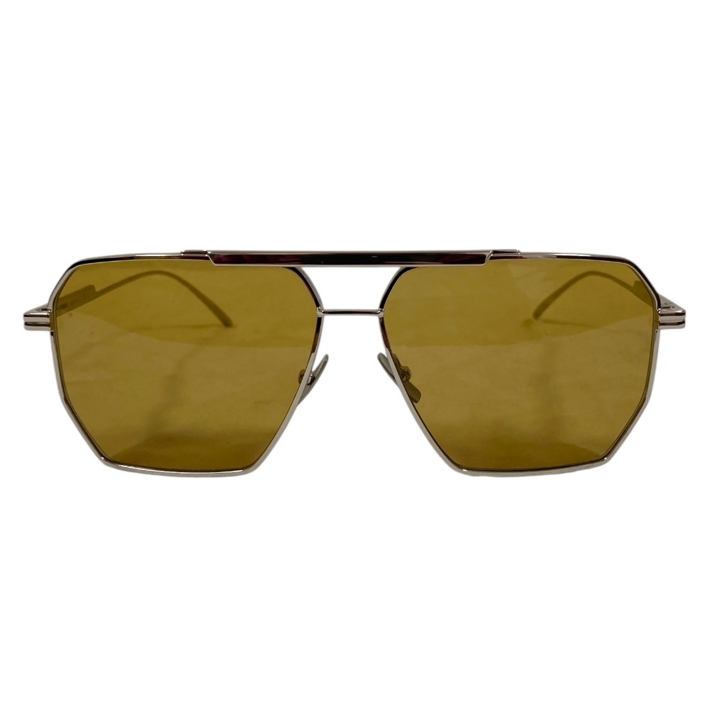 【中古】美品 BOTTEGA VENETA ボッテガヴェネタ サングラス BV1012S 60□13-145 ブラウンレンズ シルバーカラー メンズ レディース Luxs ブランド古着のリュクス
