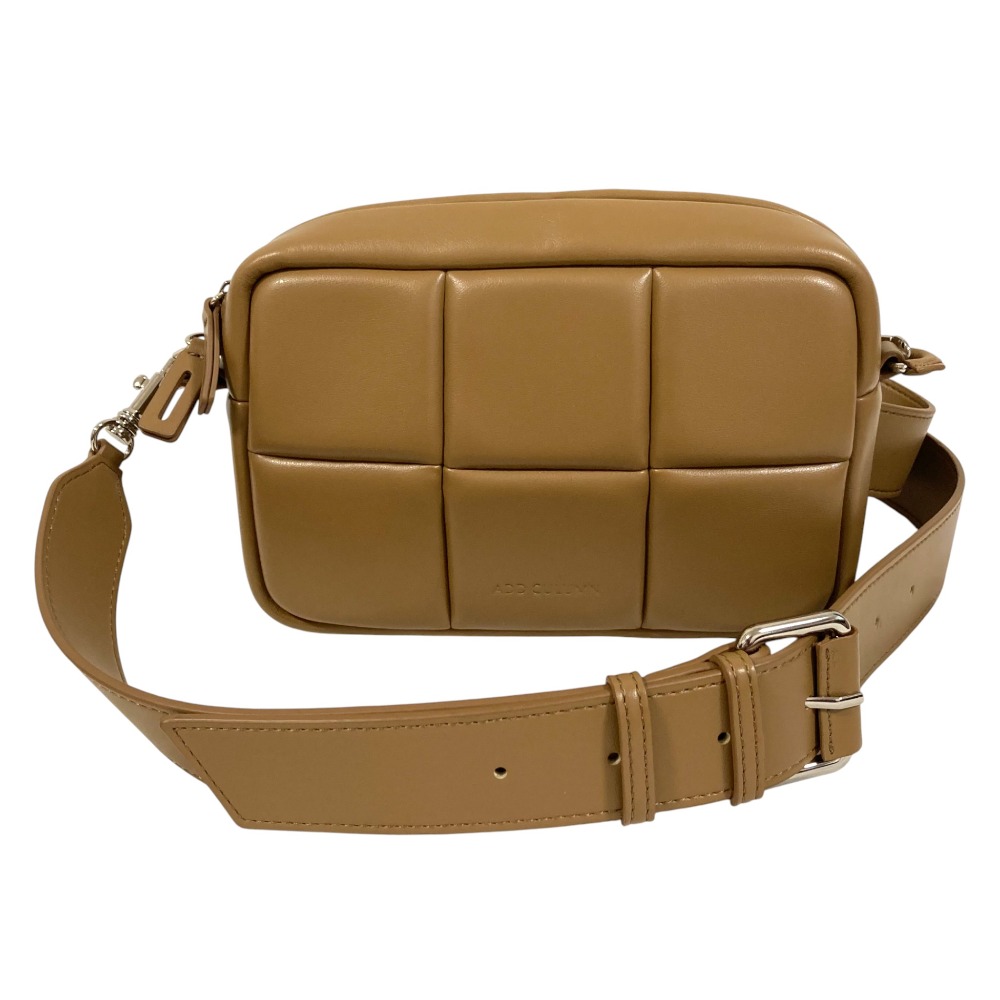 【中古】新品同様 ADD CULUMN アドカラム PUFF-CROSS BODY クロスボディ ショルダーバッグ ブラウンベージュ レディース Luxs ブランド古着のリュクス