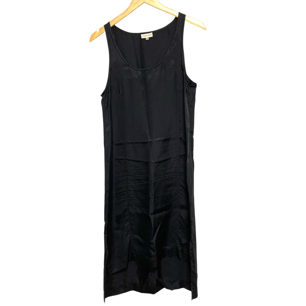 【中古】良品 DRIES VAN NOTEN ドリスヴァンノッテン ライカ期 ノースリーブ サテン ワンピース サイズ40 ブラック レディース Luxs ブランド古着のリュクス